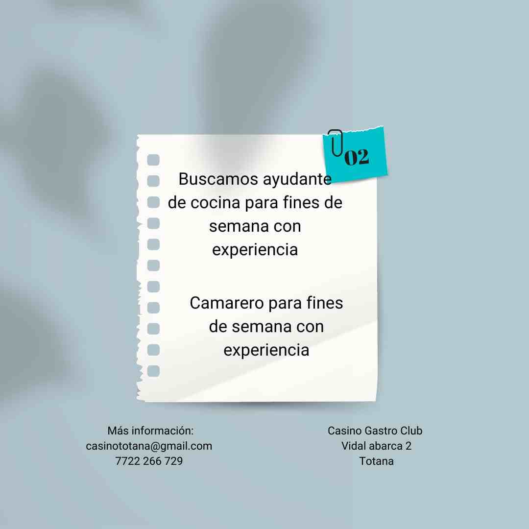 Promoción de Casino Gastro Club en Totana