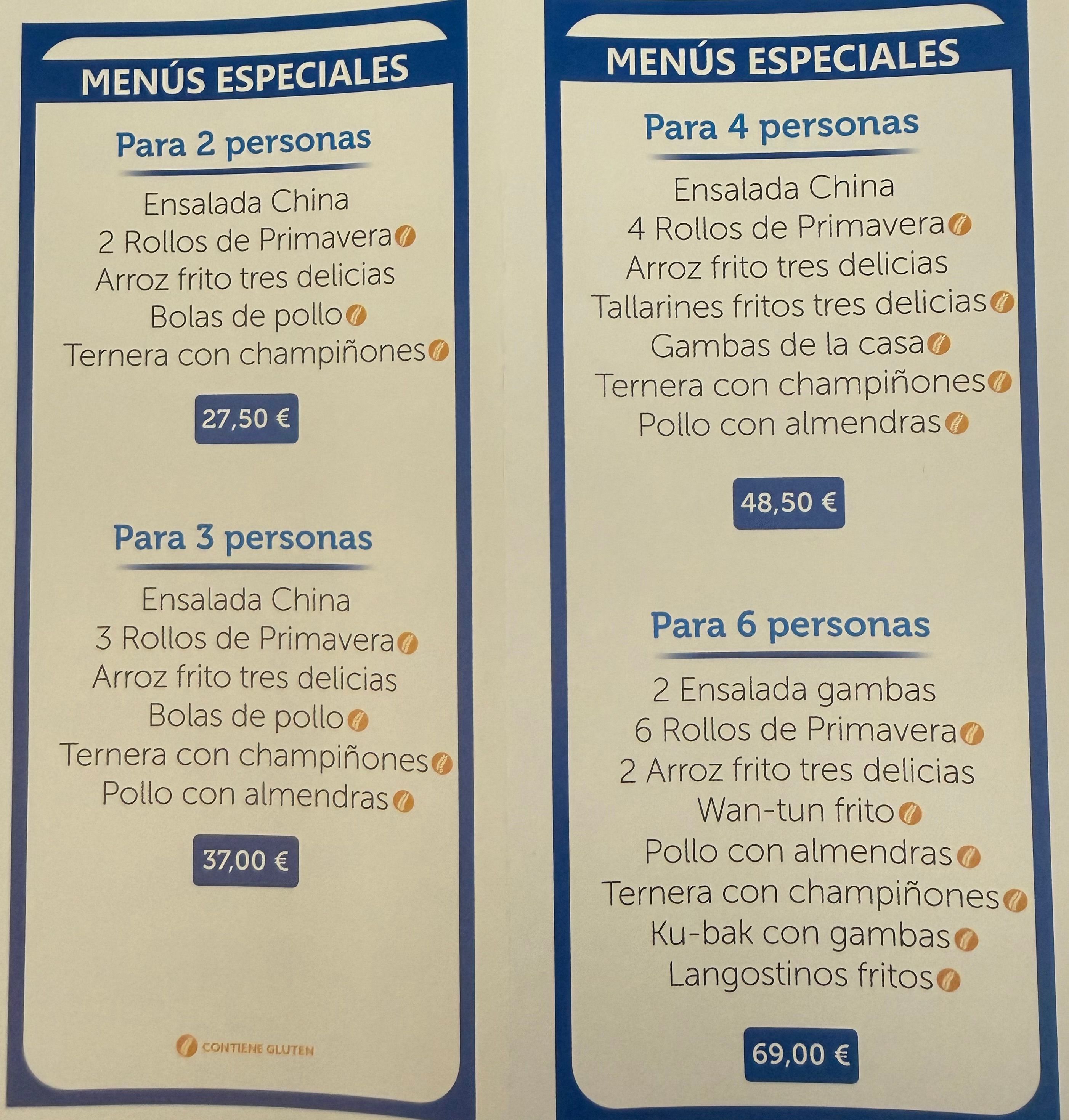 Carta de China City en Totana