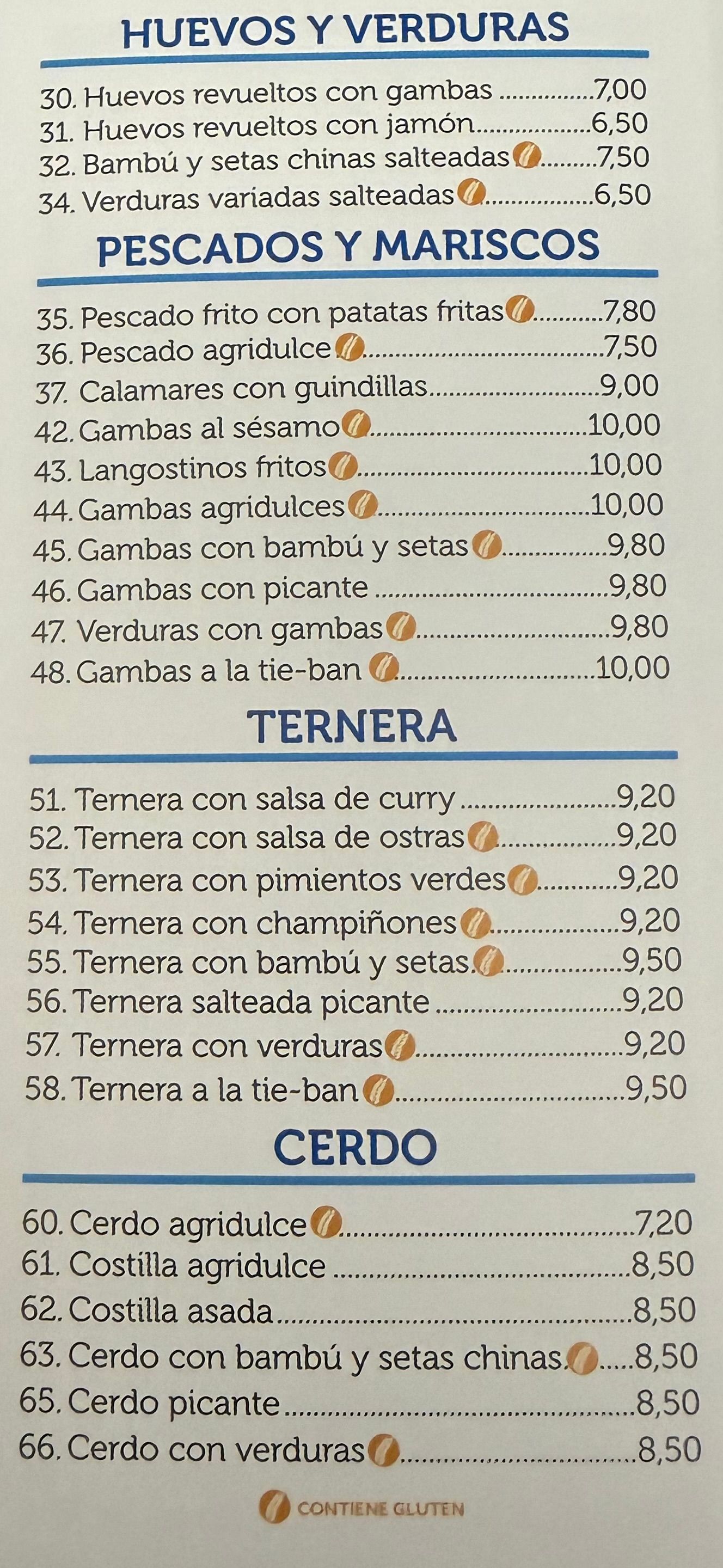 Carta de China City en Totana