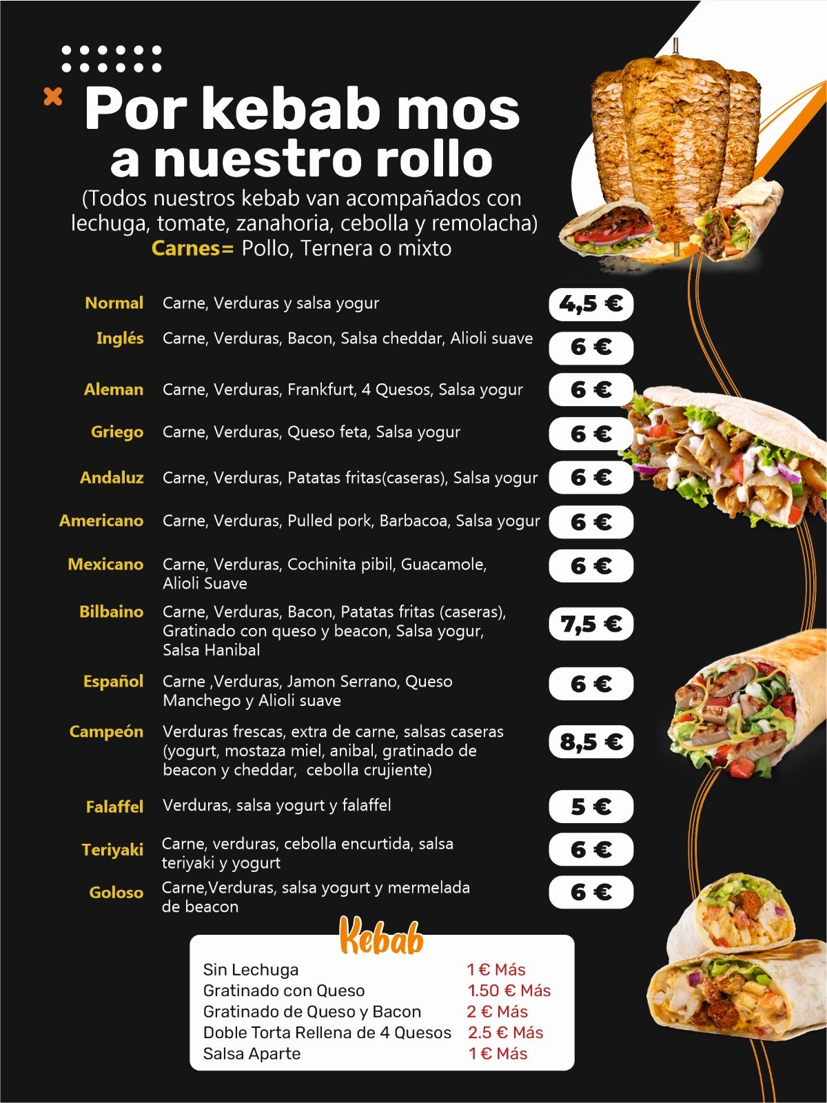 Carta de El Malaguita en Totana